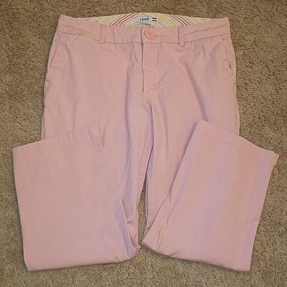 Izod Pants Chino Capri's Pink Cotton Stretch Women's WOMAN'S SIZE 10 - Picture 2 of 14